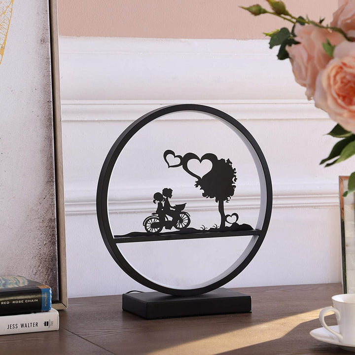 Girl Boy Bicycle Led Accent Table Lamp Silver Modern Contemporary - Diamond Home USA