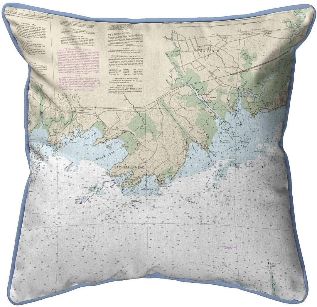 Point Ct Nautical Map Small Pillow 12x12 Color Graphic