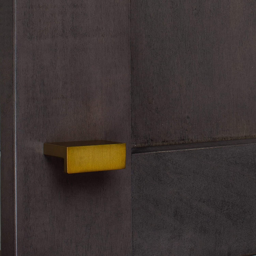 1 1/2 Rectangle Finger Pull Knobs Satin Gold (10 pk) Industrial Zinc Finish - Diamond Home USA