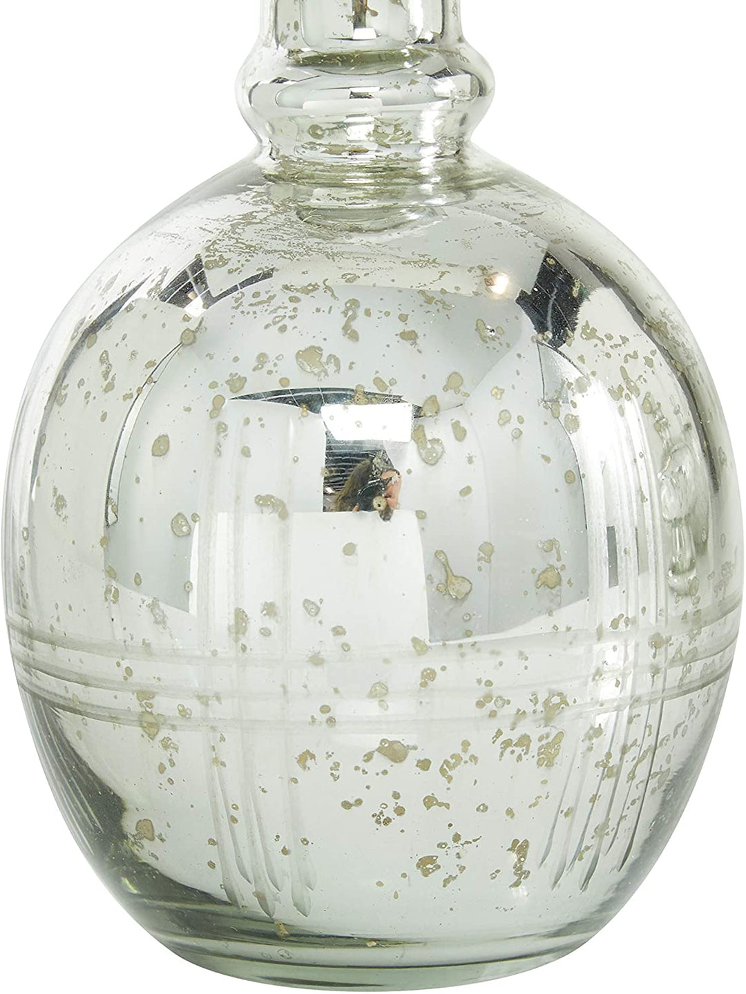 Decorative Glass Jars Set 3 7" 8" 9" 6 X 8round Silver Transitional - Diamond Home USA
