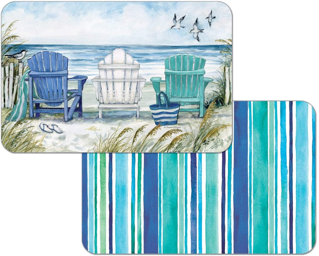 Wipe Clean Placemats Set 4 Chairs Sea Color Rectangle