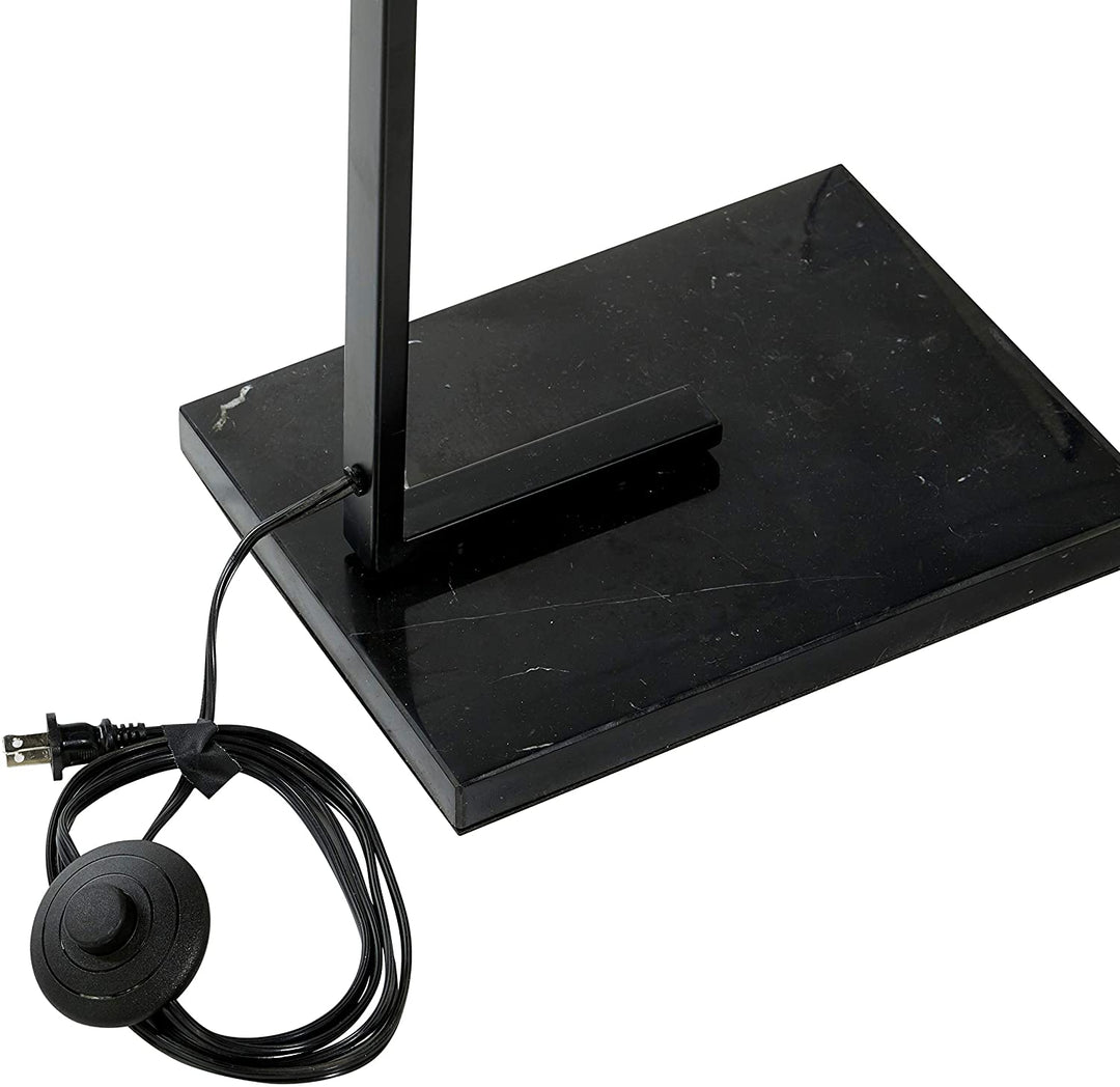 Monochrome Black Metal Floor Lamp Marble Base 16" X 64" 16 29 64 Modern Contemporary - Diamond Home USA
