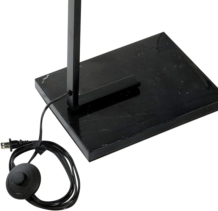 Monochrome Black Metal Floor Lamp Marble Base 16" X 64" 16 29 64 Modern Contemporary - Diamond Home USA