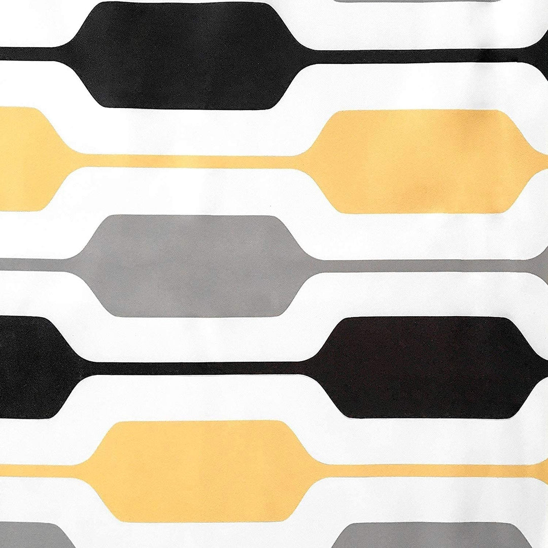 Geo Lined Window Curtain Valance Yellow Geometric Mid Century Modern Contemporary 100% Polyester Insulated Noise Reducing - Diamond Home USA