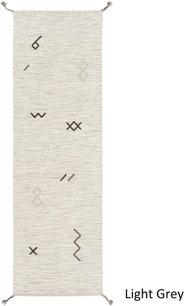 Hand Woven Tribal Wool Abstract Runner Rug 2'6" X 8' Brown