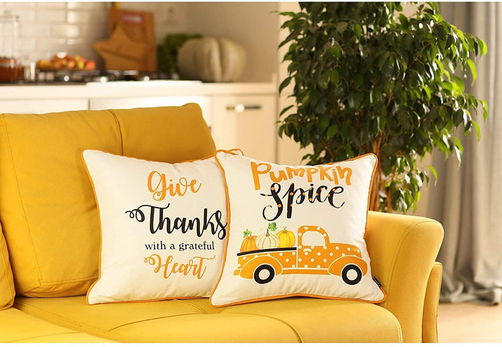 Fall eason Thanksgiving Throw Pillow Cover 18"x18" (2 Pcs