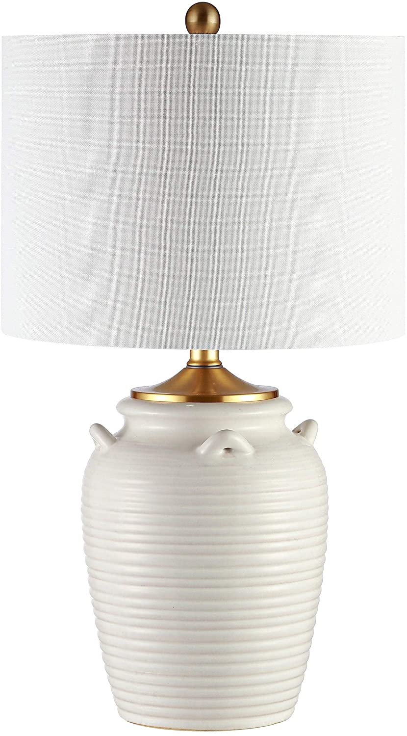 Lighting 24 inch Ivory Ceramic Led Table Lamp 14" W X L 24" H White Modern Contemporary Gold Bulbs Included