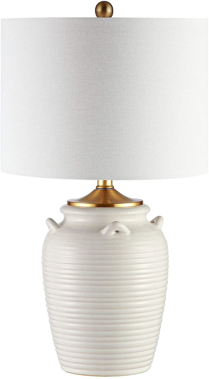 Lighting 24 inch Ivory Ceramic Led Table Lamp 14" W X L 24" H White Modern Contemporary Gold Bulbs Included