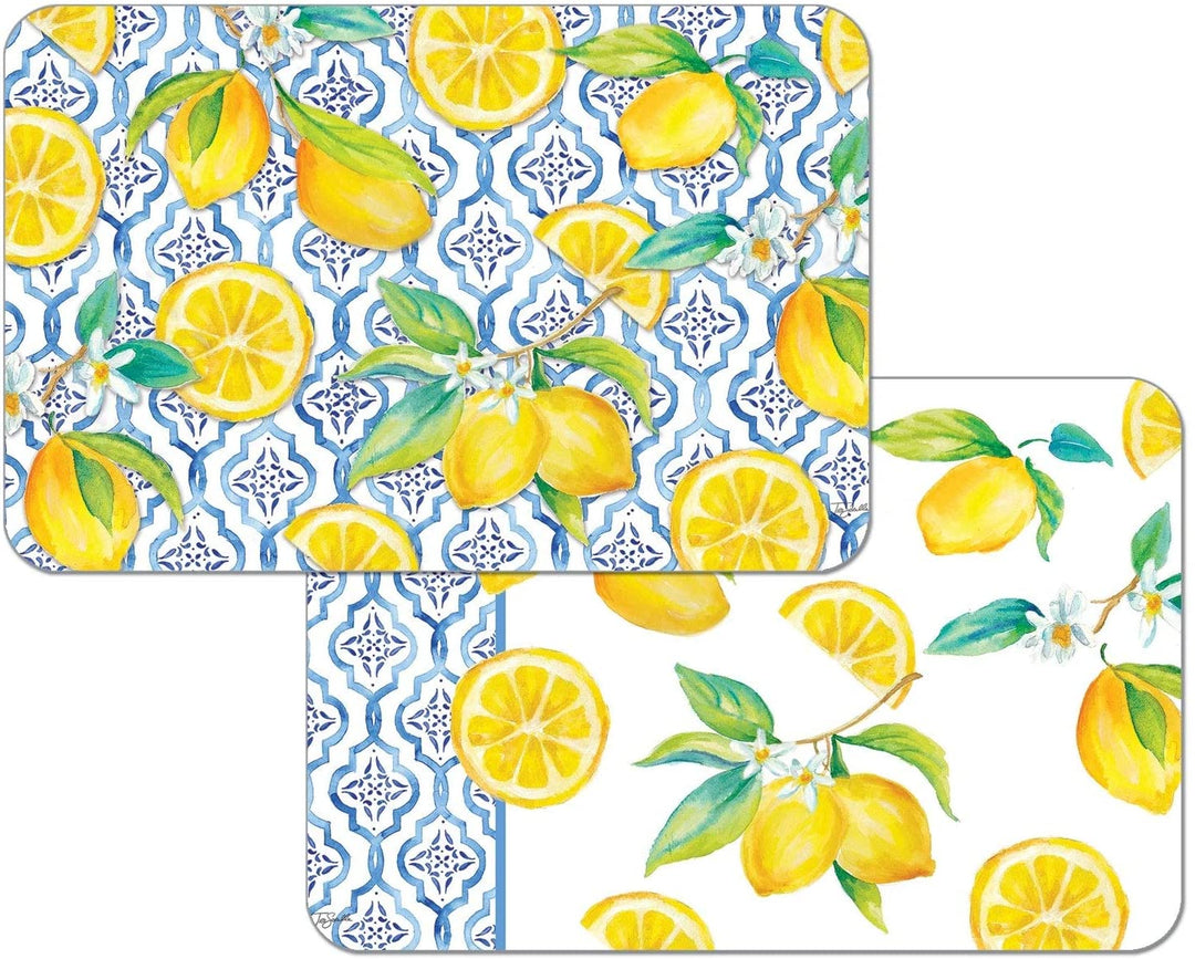Wipe Clean cemats Set 4 Lovely Lemons Color Rectangle