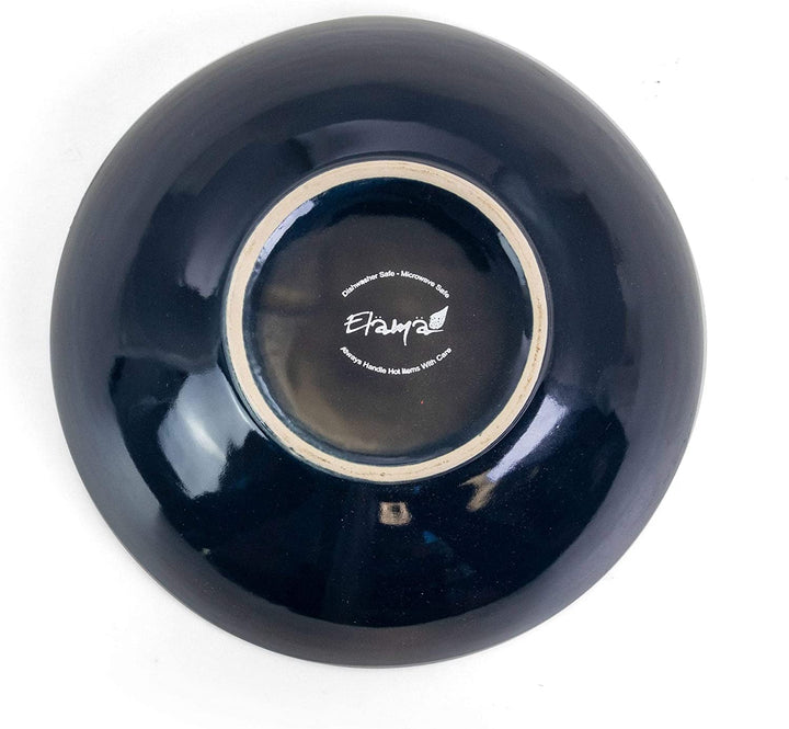 Deep Ocean Mandala 16 Piece Round Stoneware Dinnerware Set Blue Textured Casual Microwave Safe - Diamond Home USA