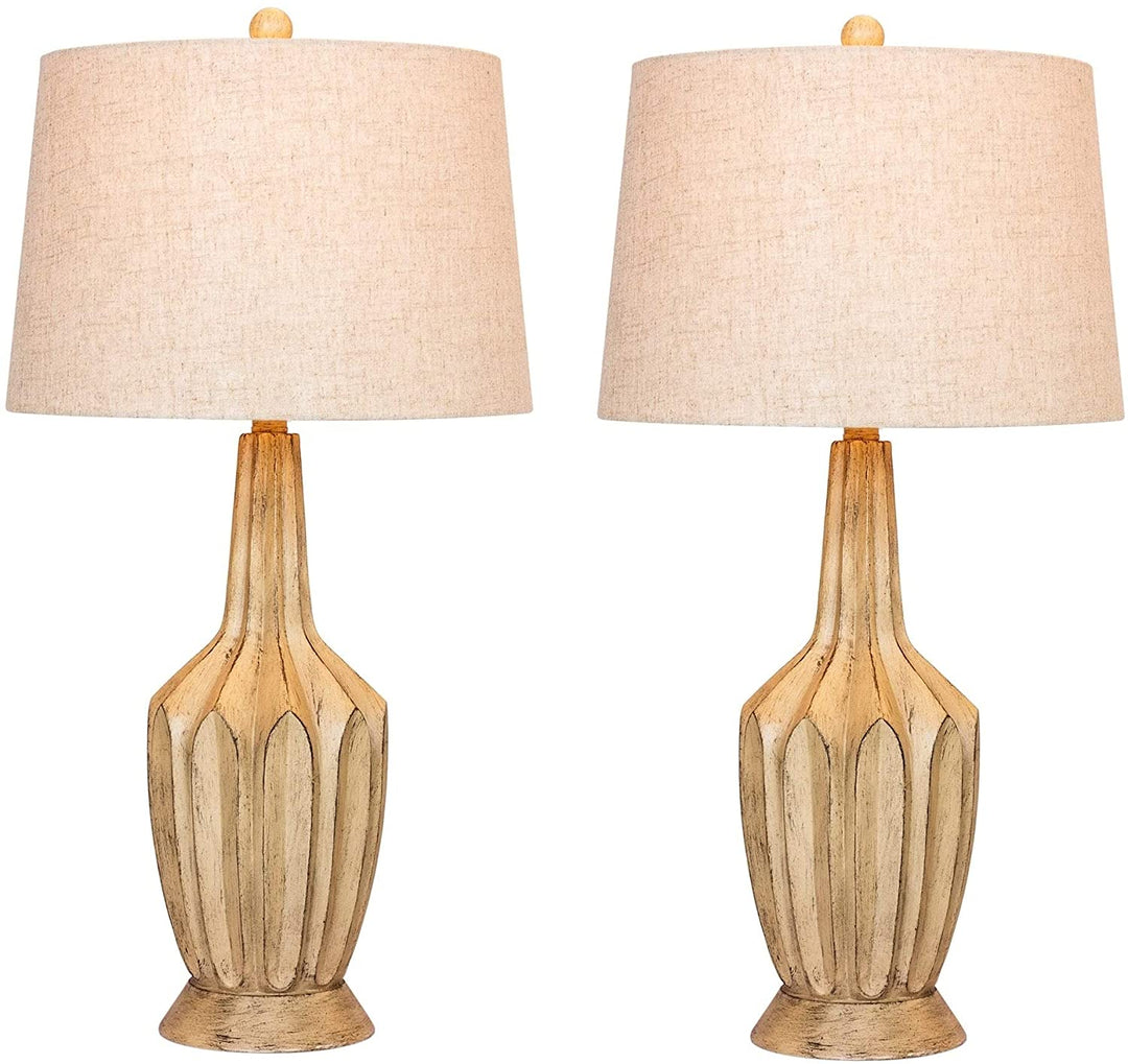 Pair 29 5" Beige Resin Table