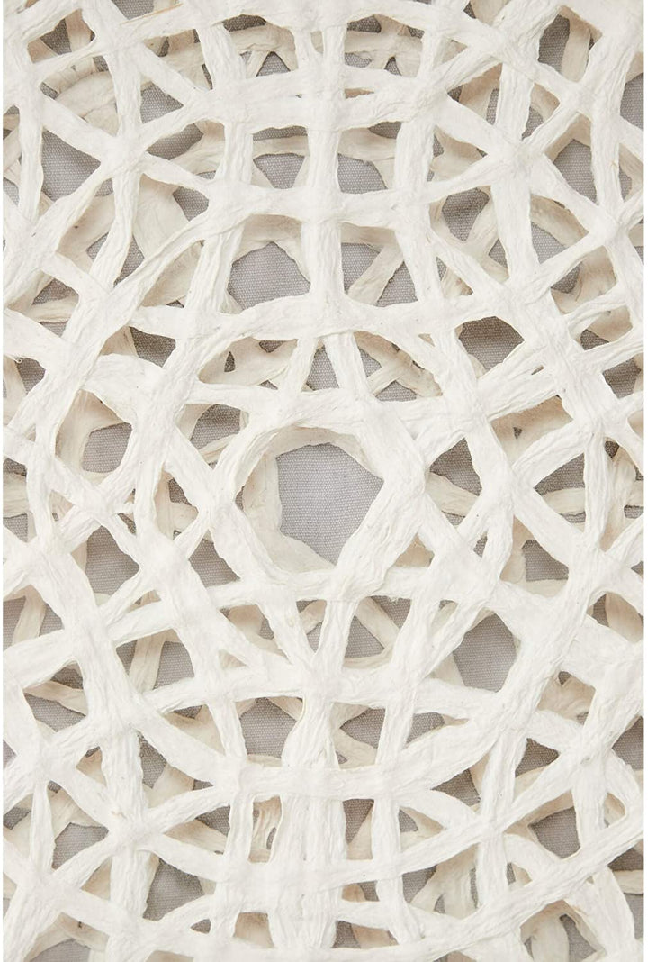 23 5" White Hand Cut Paper Abstract Art Shadow Box Square Frame 24 X 1 Gold MDF - Diamond Home USA