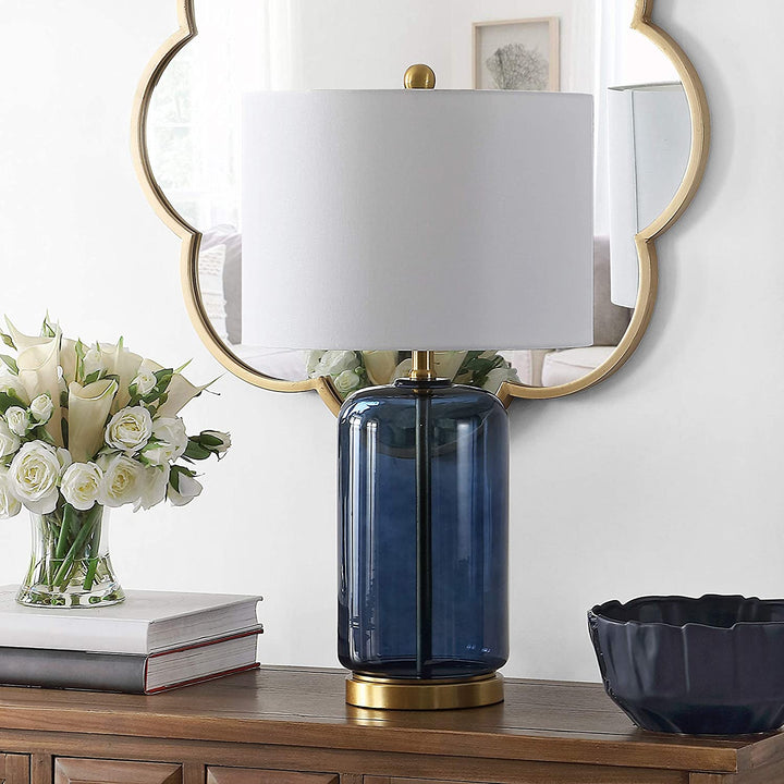 Lighting 26 inch Ceramic Table Lamp 14" X 26" Blue Modern