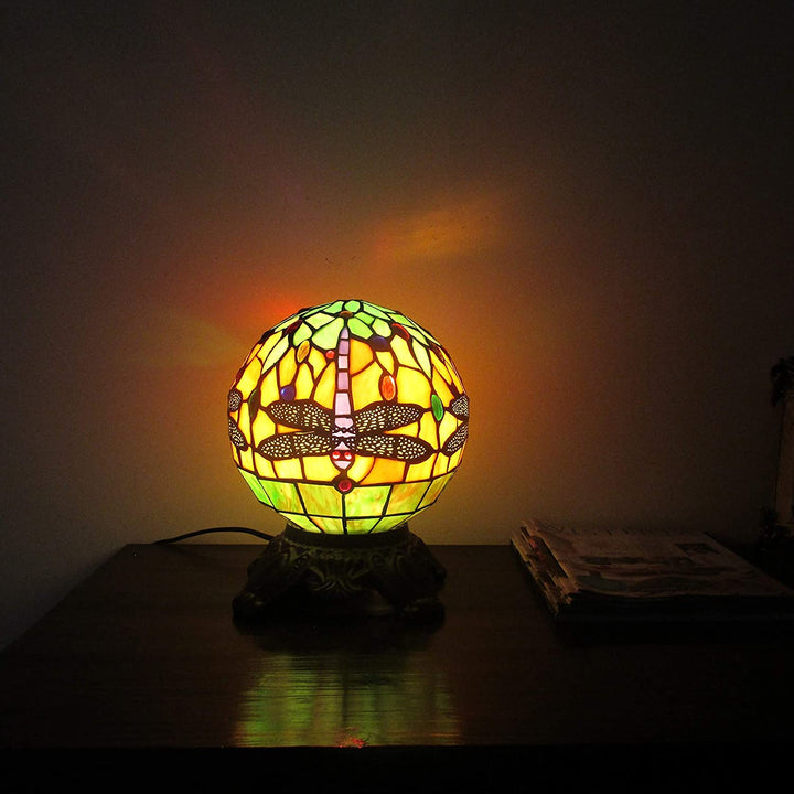 Tiffany Dragonfly 1 Light Dark Bronze Table Lamp Color Dimmable - Diamond Home USA