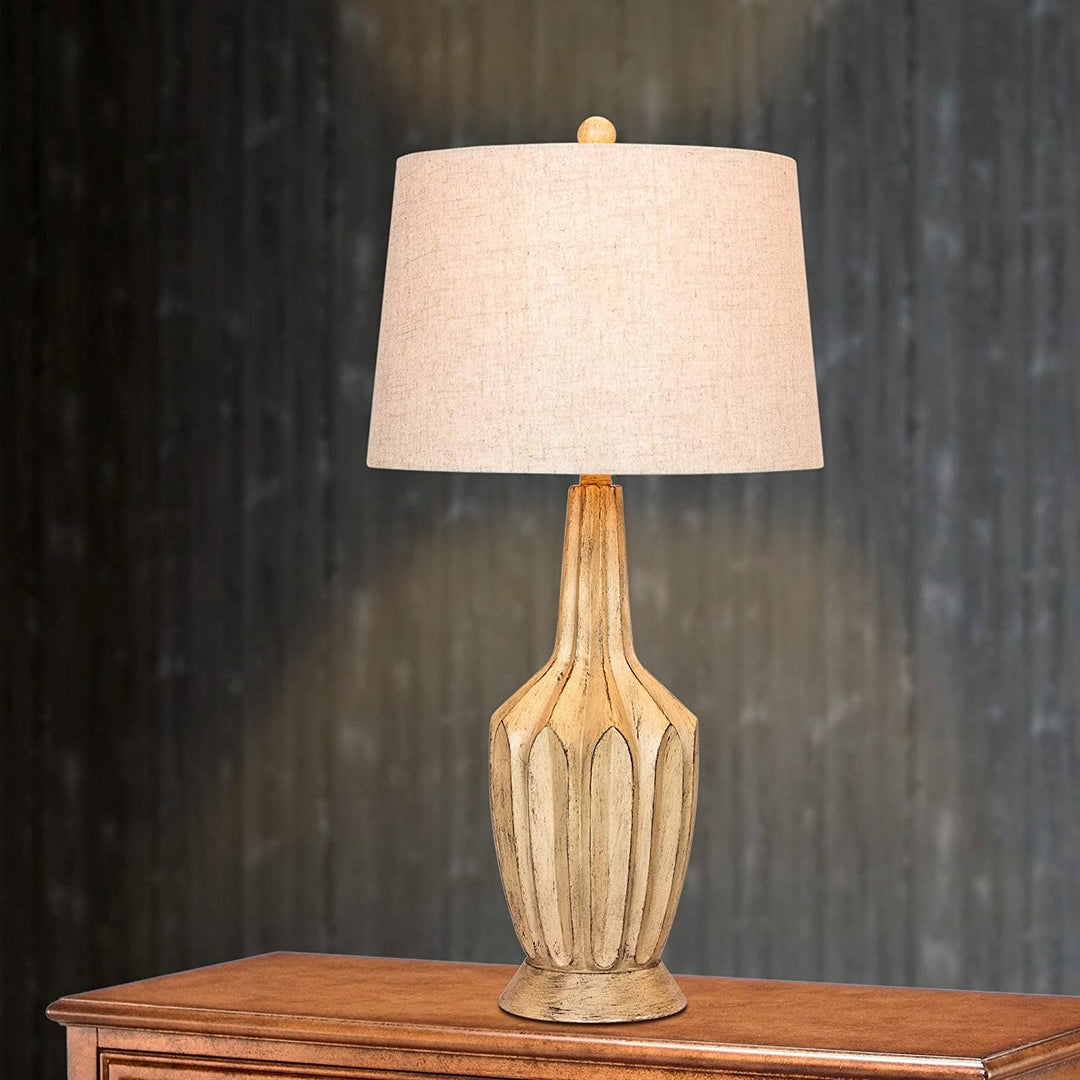 MISC Pair 29 5" Beige Resin Table Lamps