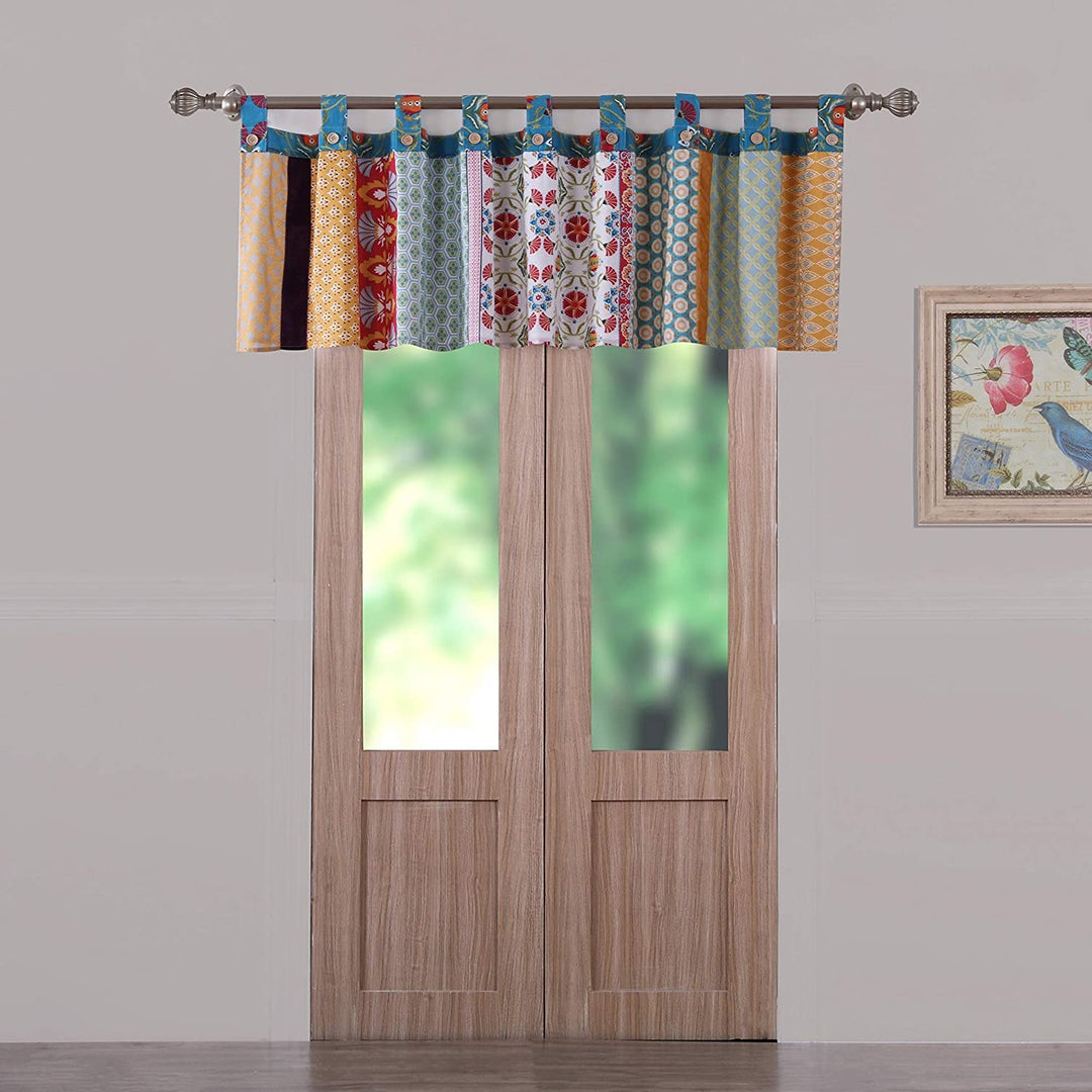 Window Valance Color Floral Bohemian Eclectic Cotton Blend