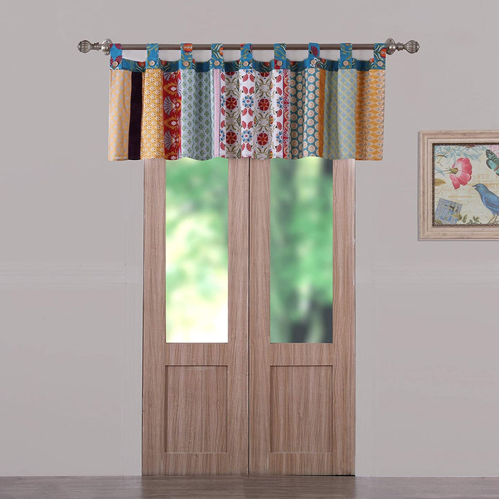 Window Valance Color Floral Bohemian Eclectic Cotton Blend