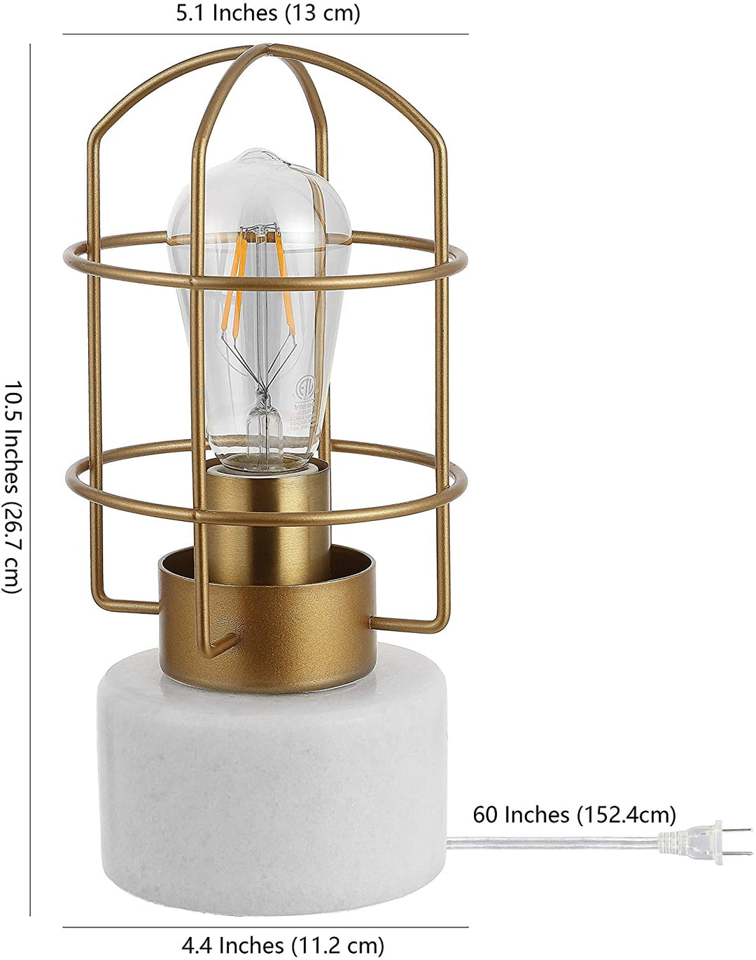 Lighting Industrial Brass Iron 11 inch Led Table Lamp W X L 10 5" H Brown Modern Contemporary Gold Bulbs Included - Diamond Home USA