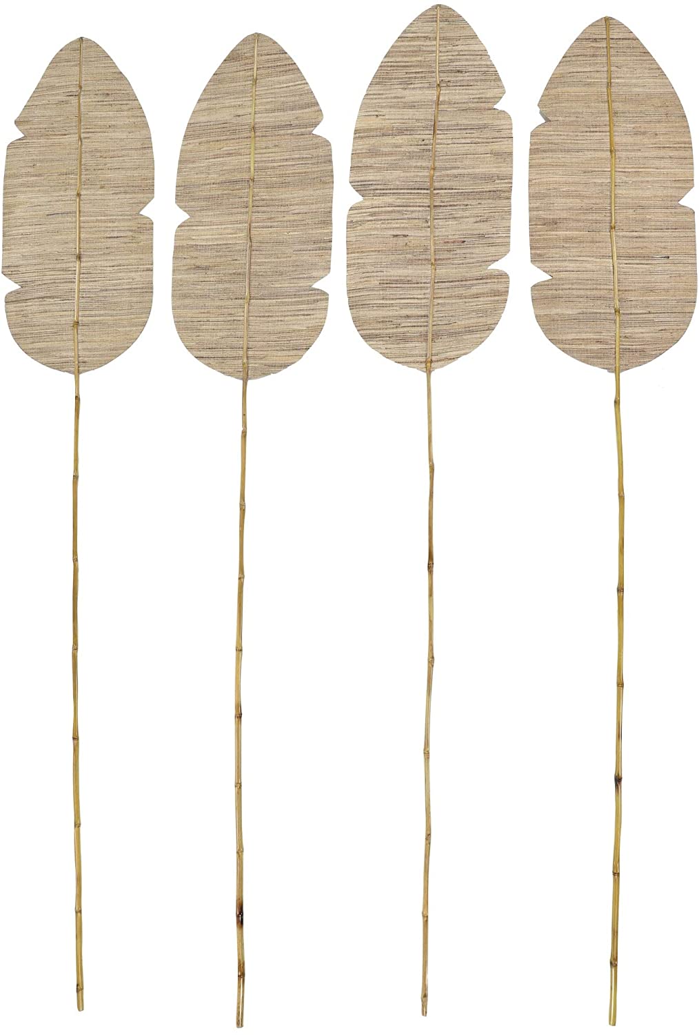 Set 4 Palm Leaf Bamboo Wood Fan Vase Fillers 13 X 1 79 Brown - Diamond Home USA