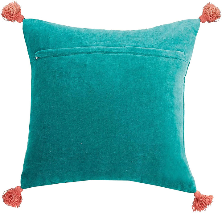 You Got Tassels Embroidered Pillow Color Motif Modern Contemporary Cotton Single Removable Cover