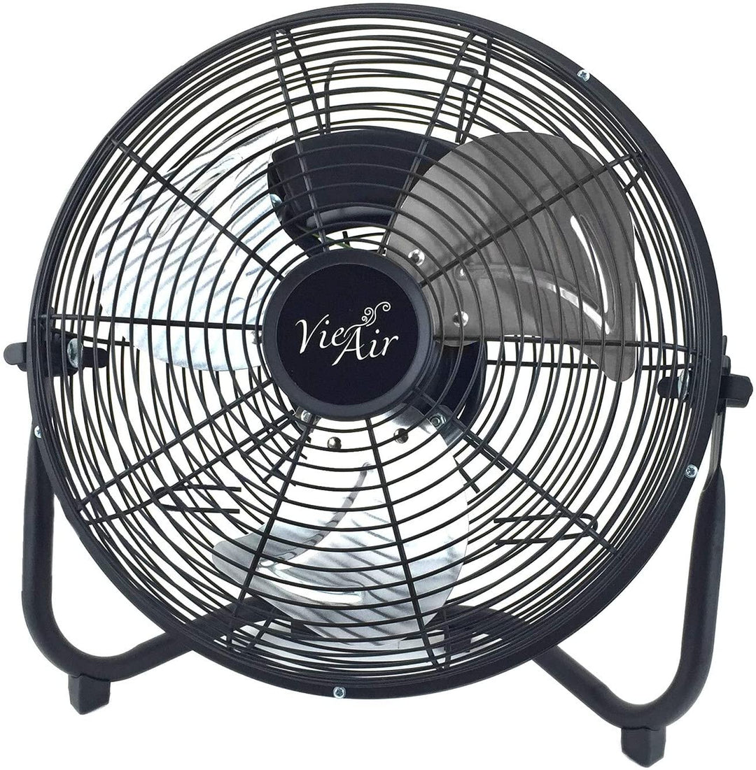 12in Industrial Three Speed Heavy Duty Floor Fan Black Metal