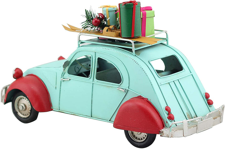 14" Red Blue Buggy Small Traditional Iron Antique Weather Resistant - Diamond Home USA