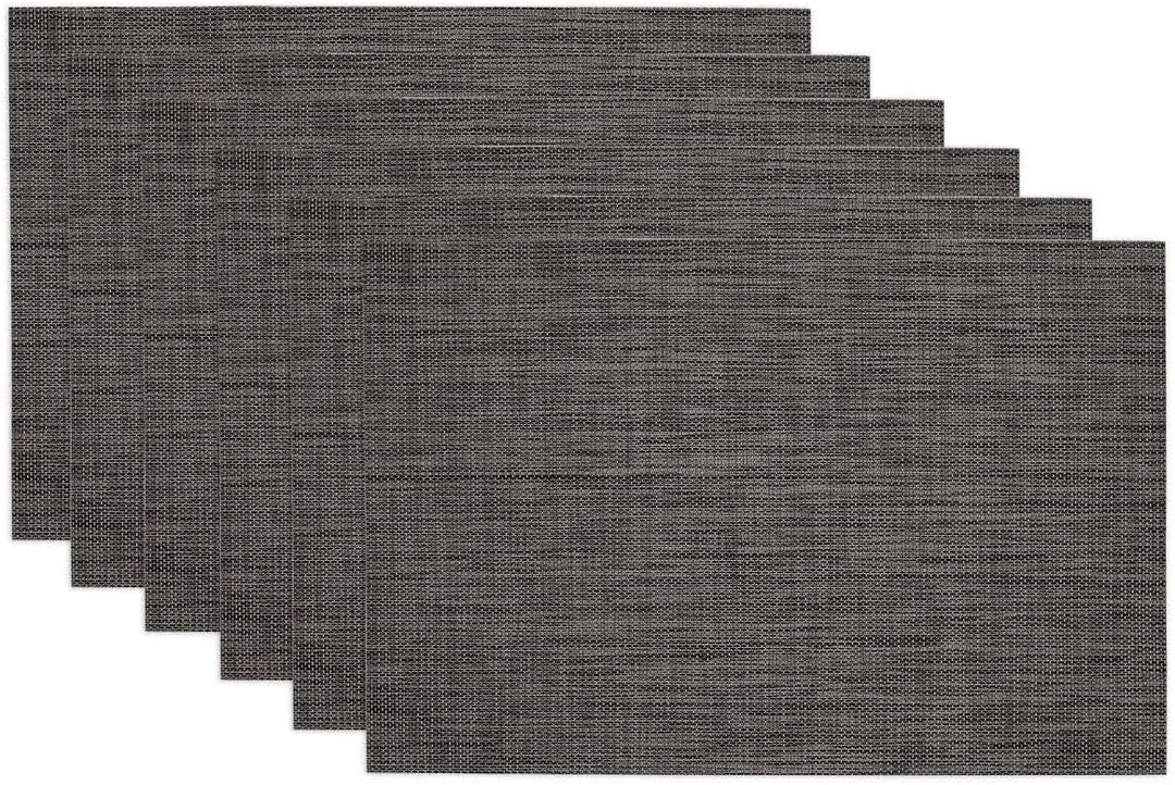 Grey Tweed Placemat Set 6 Color Casual Rectangle