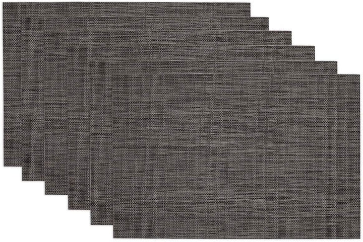Grey Tweed Placemat Set 6 Color Casual Rectangle