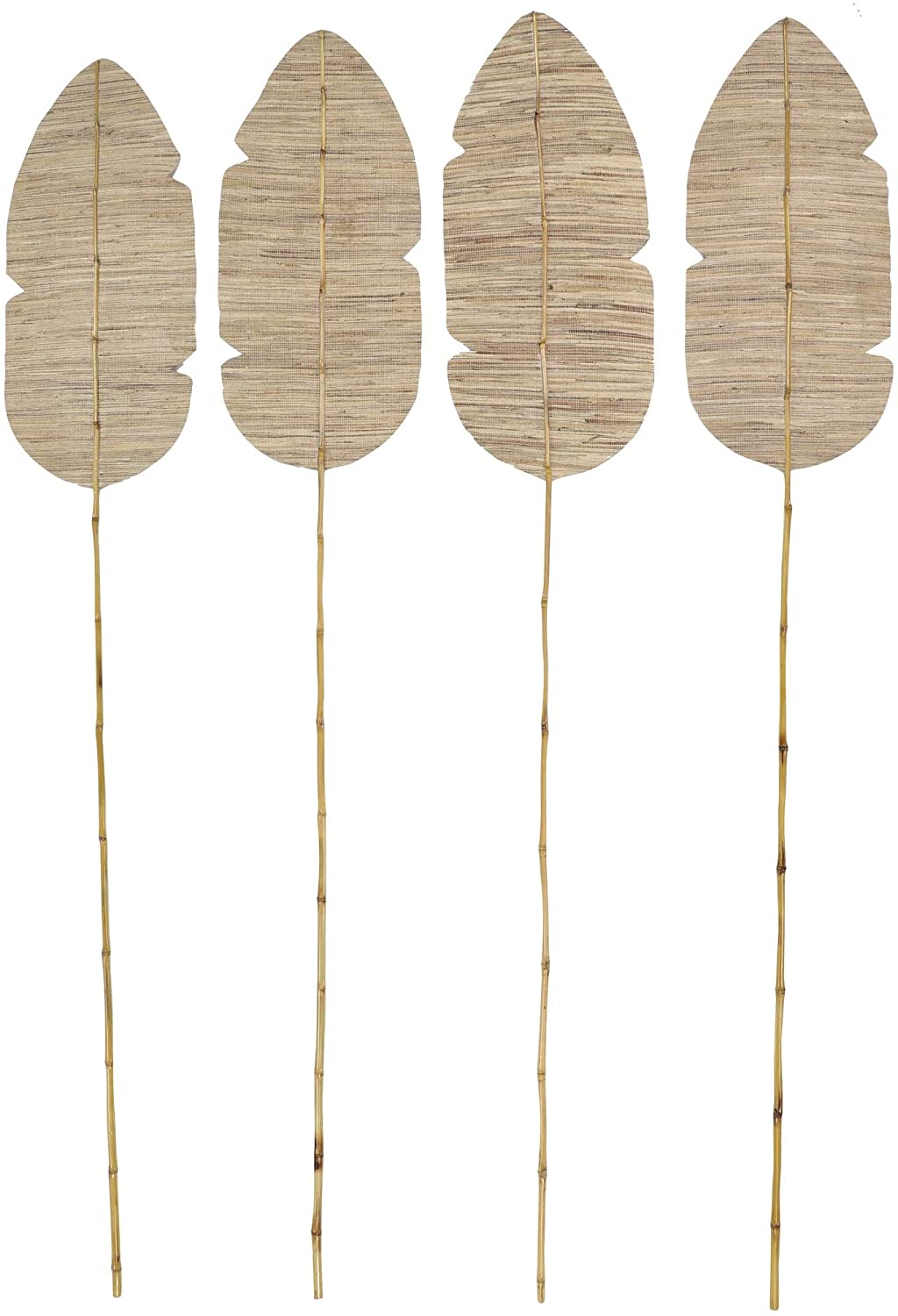 Set 4 Palm Leaf Bamboo Wood Fan Vase Fillers 13 X 1 79