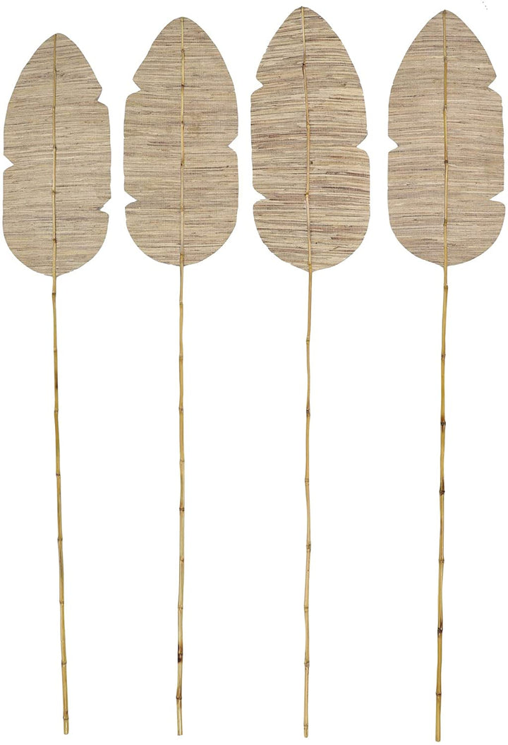 Set 4 Palm Leaf Bamboo Wood Fan Vase Fillers 13 X 1 79