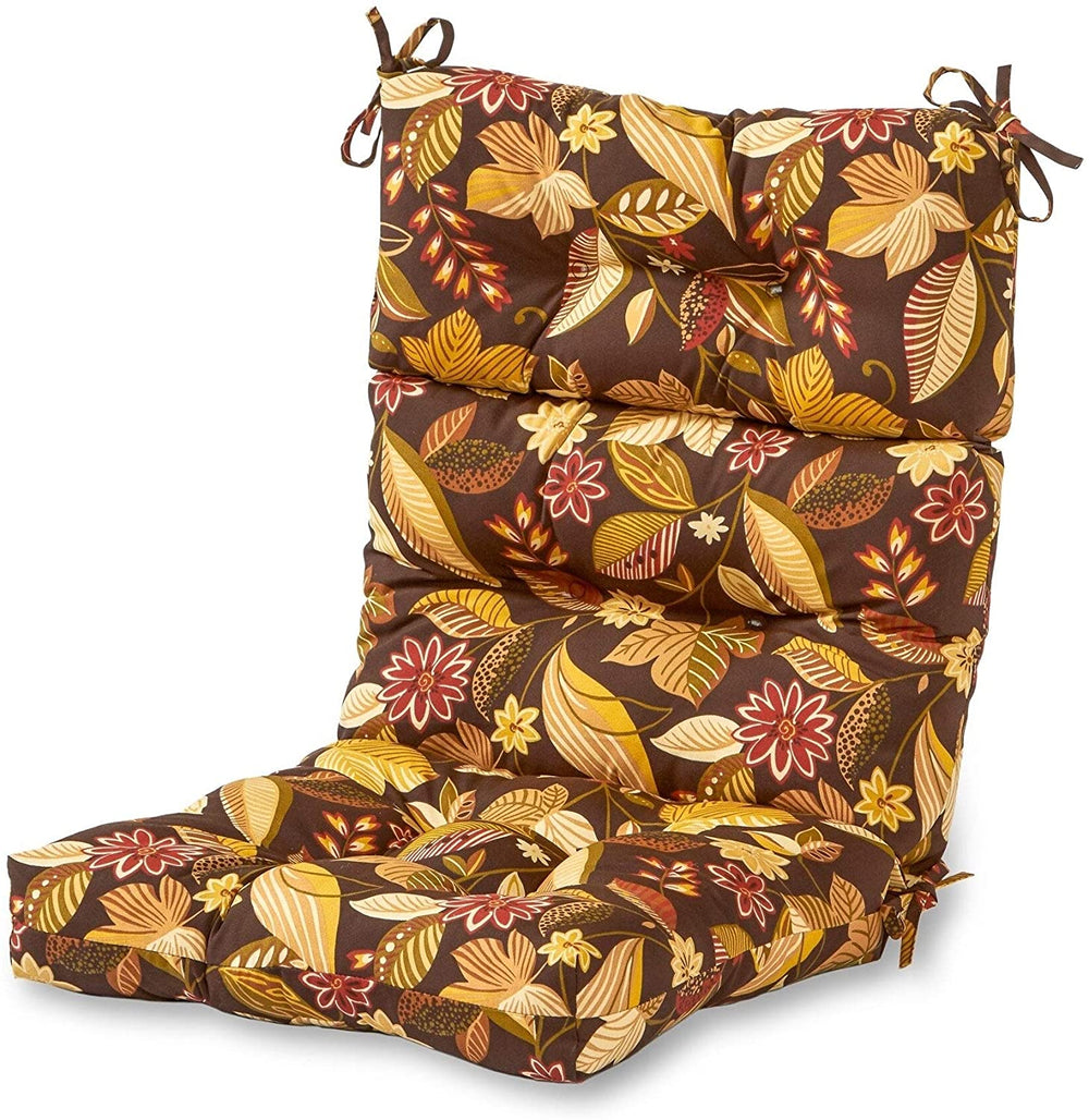 3 Section Outdoor Woodsy Floral High Back Chair Cushion Brown Red Yellow Traditional Transitional Fabric Polyester Fade Resistant Uv Water