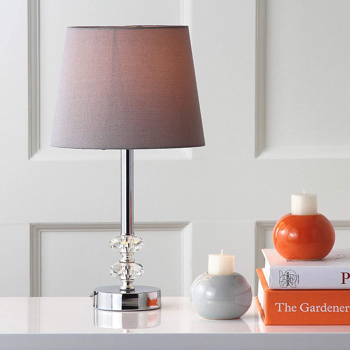 Orb Table Lamp Set 16" Crystal Desk Lamp Shade Accent Reading Light Modern Bedroom Reading Living Room Fabric