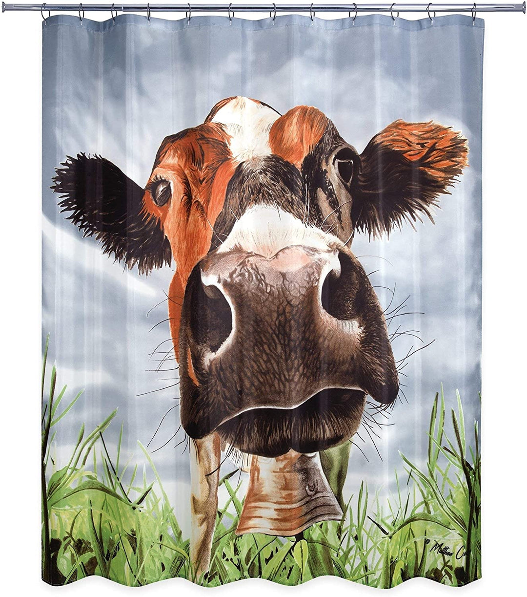 Cow Shower Curtain Country Farmhouse Animal Theme Graphic