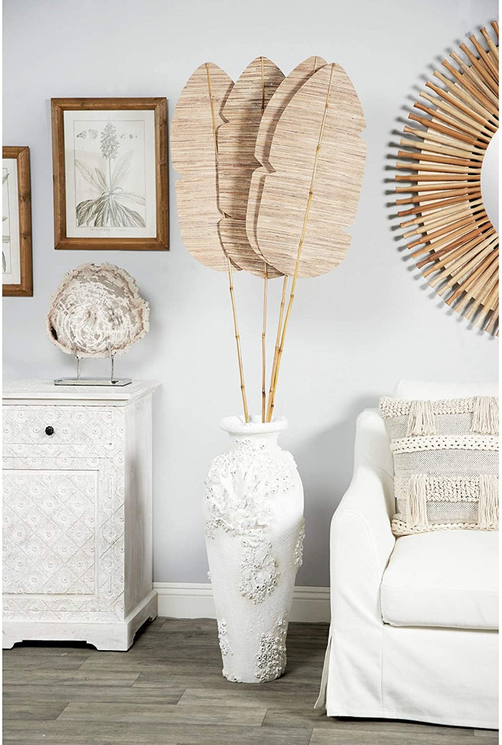 Set 4 Palm Leaf Bamboo Wood Fan Vase Fillers 13 X 1 79 Brown - Diamond Home USA