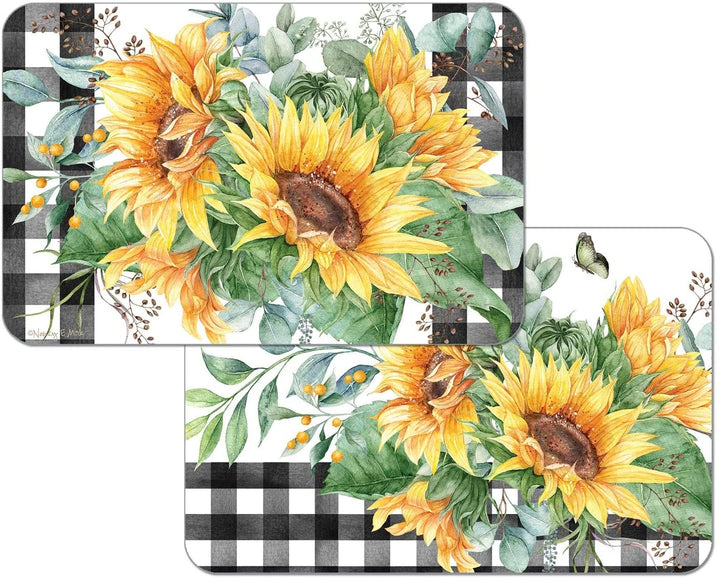 Wipe Clean Placemats Set 4 Sunflower Fields Color