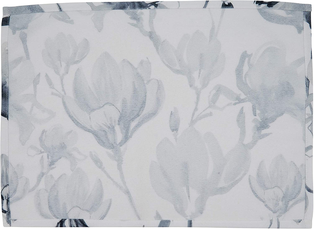 MISC Watercolor Design Floral Placemats (Set 4) Blue Oblong Polyester