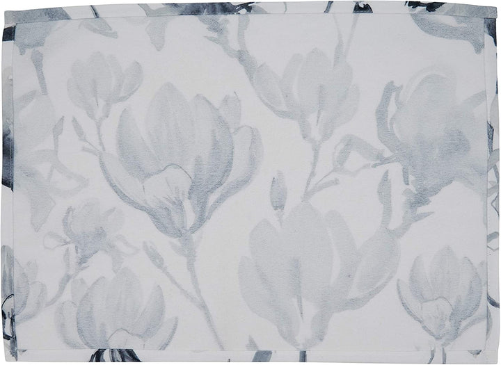 MISC Watercolor Design Floral Placemats (Set 4) Blue Oblong Polyester