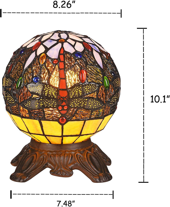 Tiffany Dragonfly Design 1 Light Dark Bronze Table Lamp Color Dimmable - Diamond Home USA