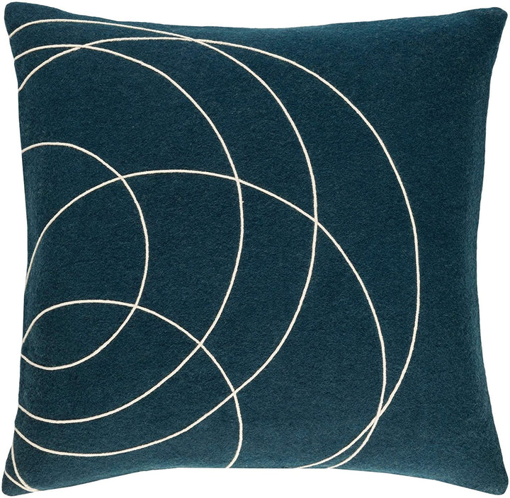 Dark Blue Throw Pillow Cover (22 X 22) Patchwork Modern
