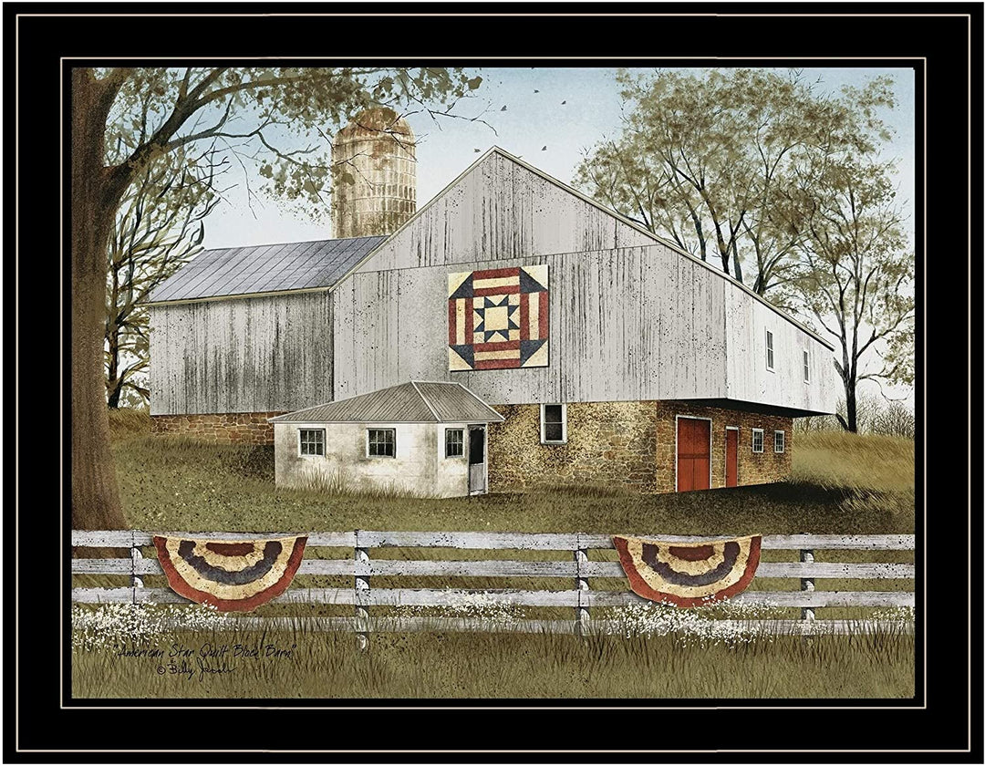 American Star Quilt ock Barn by Billy Ready Hang Framed