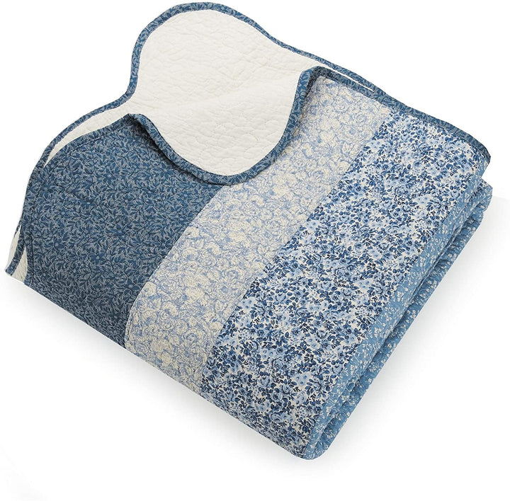 Queen Bedspread Blue Cotton