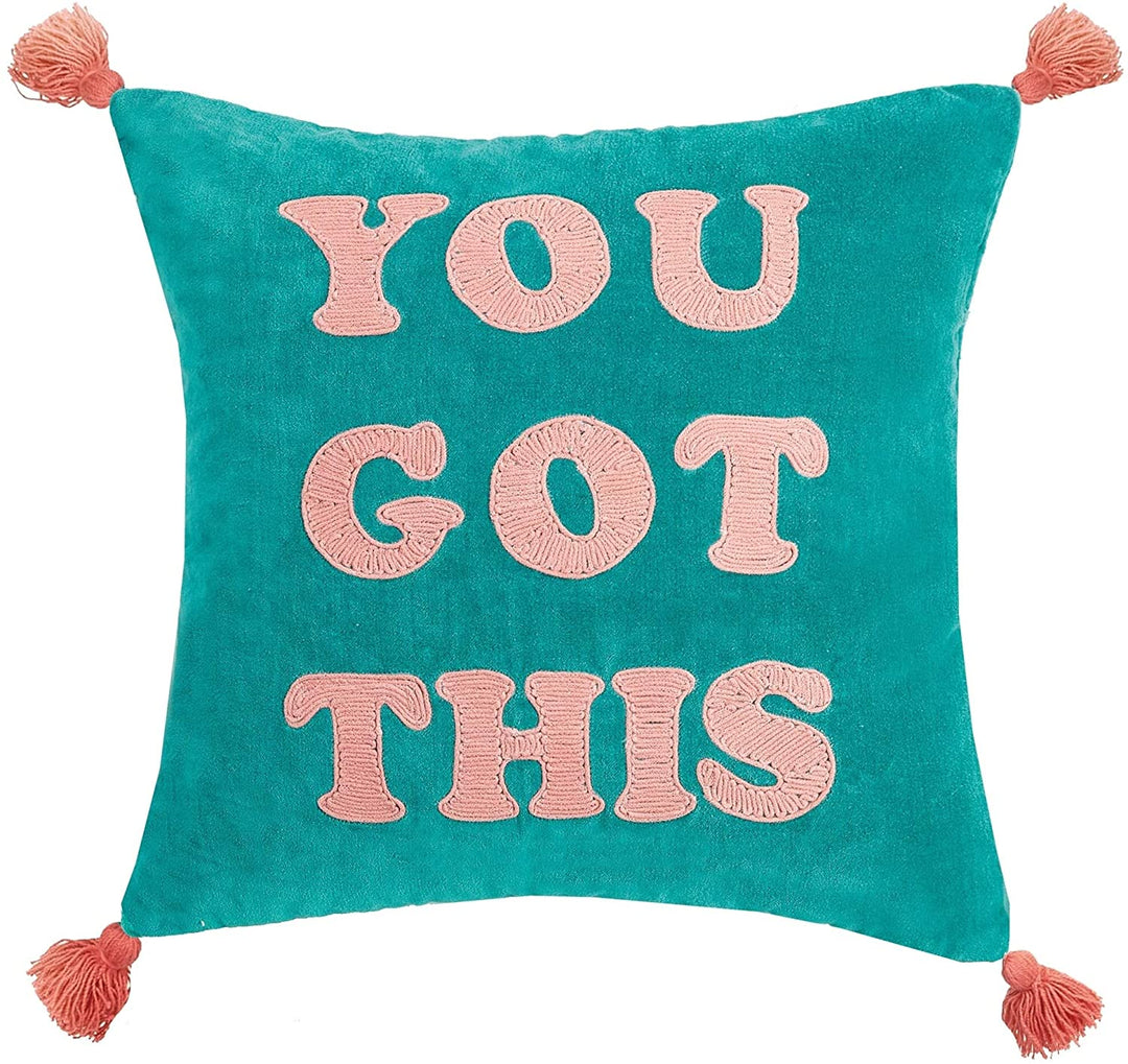 You Got Tassels Embroidered Pillow Color Motif Modern
