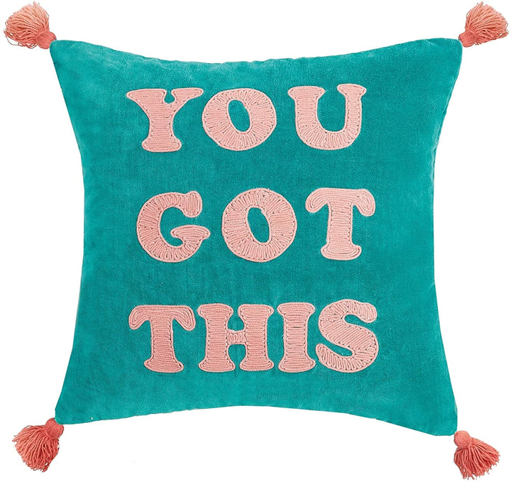 You Got Tassels Embroidered Pillow Color Motif Modern