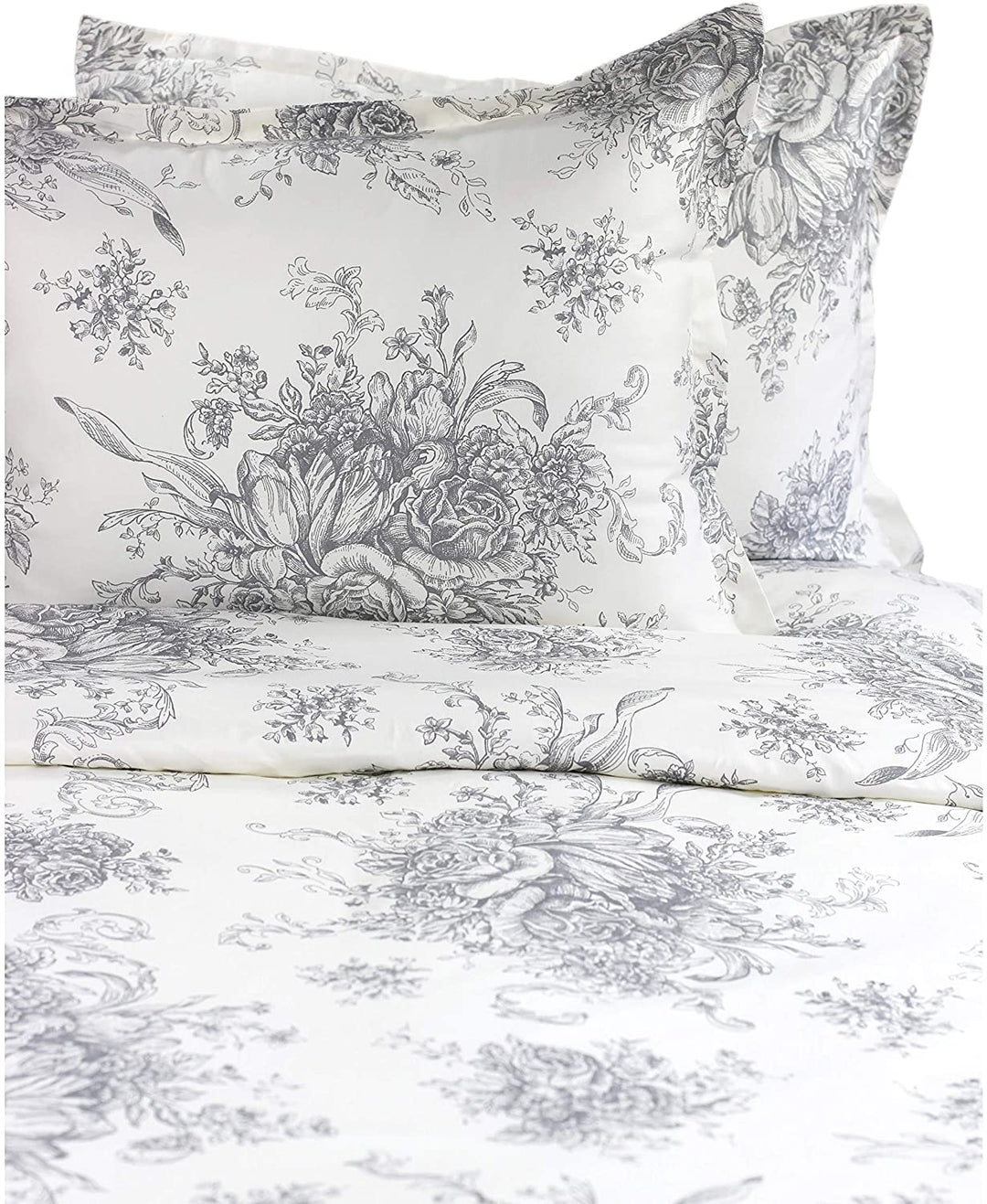 Printed Design Cotton 400 Thread Count Grey Duvet Set Twin 2