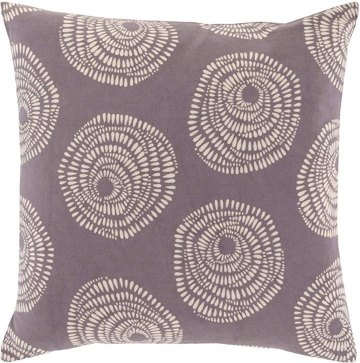 Decorative Charcoal Circles Dots 20 inch Throw Pillow