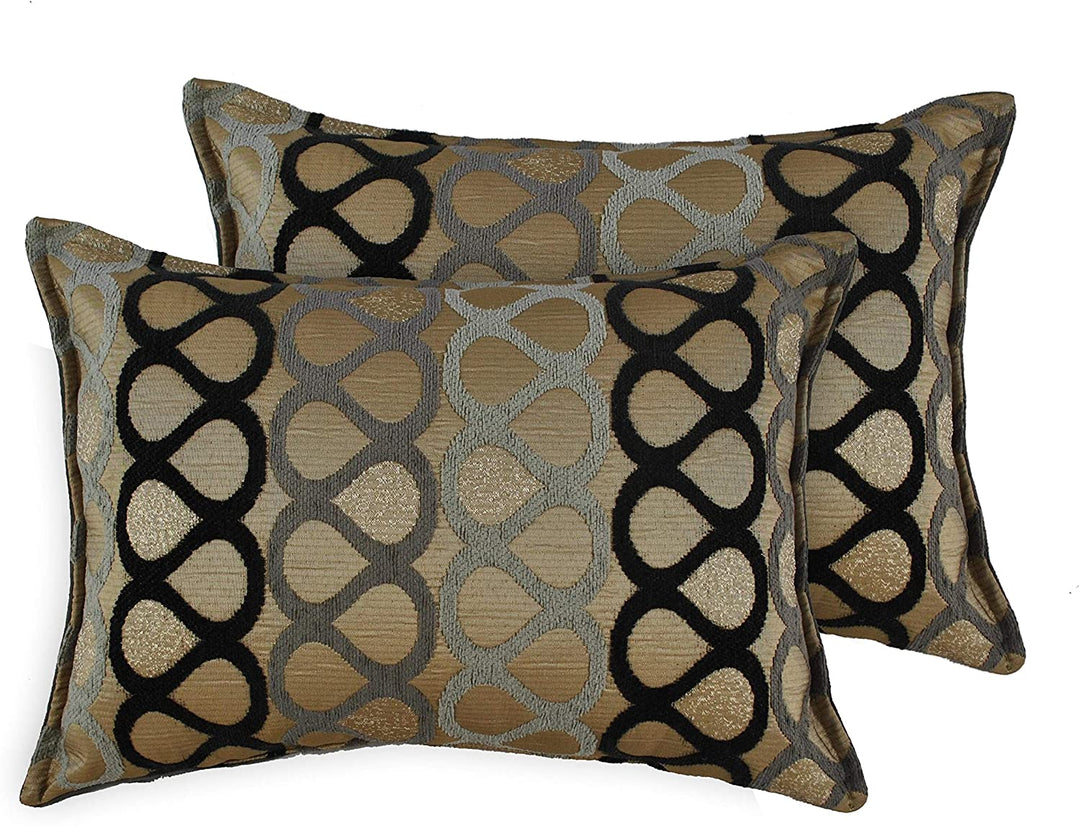 Knots Boudoir Throw Pillows (Set 2) Beige Geometric Modern