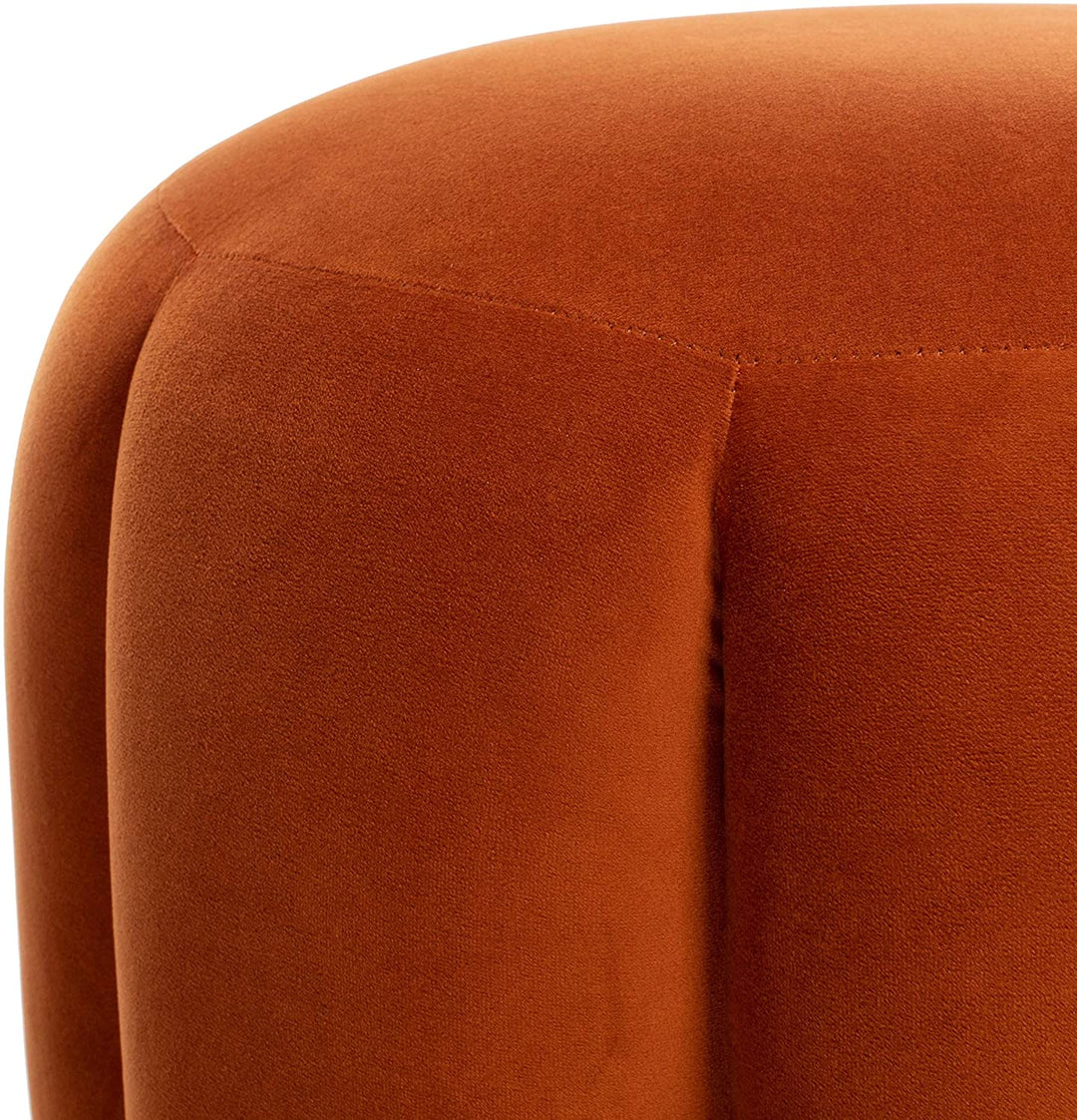 Channel Tufted/Gold Burgundy Bohemian Eclectic Glam Modern Contemporary Solid Round Foam Steel Wood Textured - Diamond Home USA