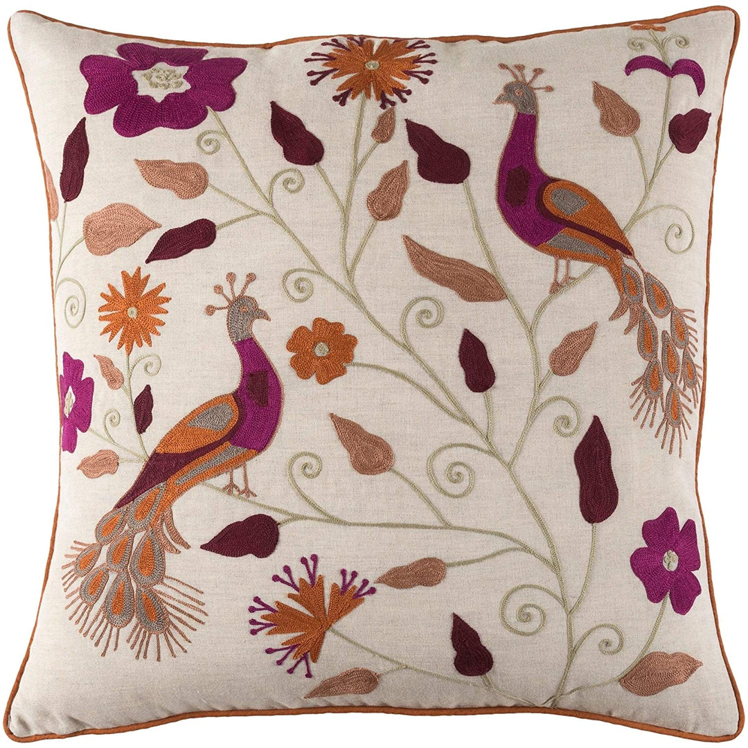 Decorative Purple Throw Pillow Cover (20 X 20) Animal Floral