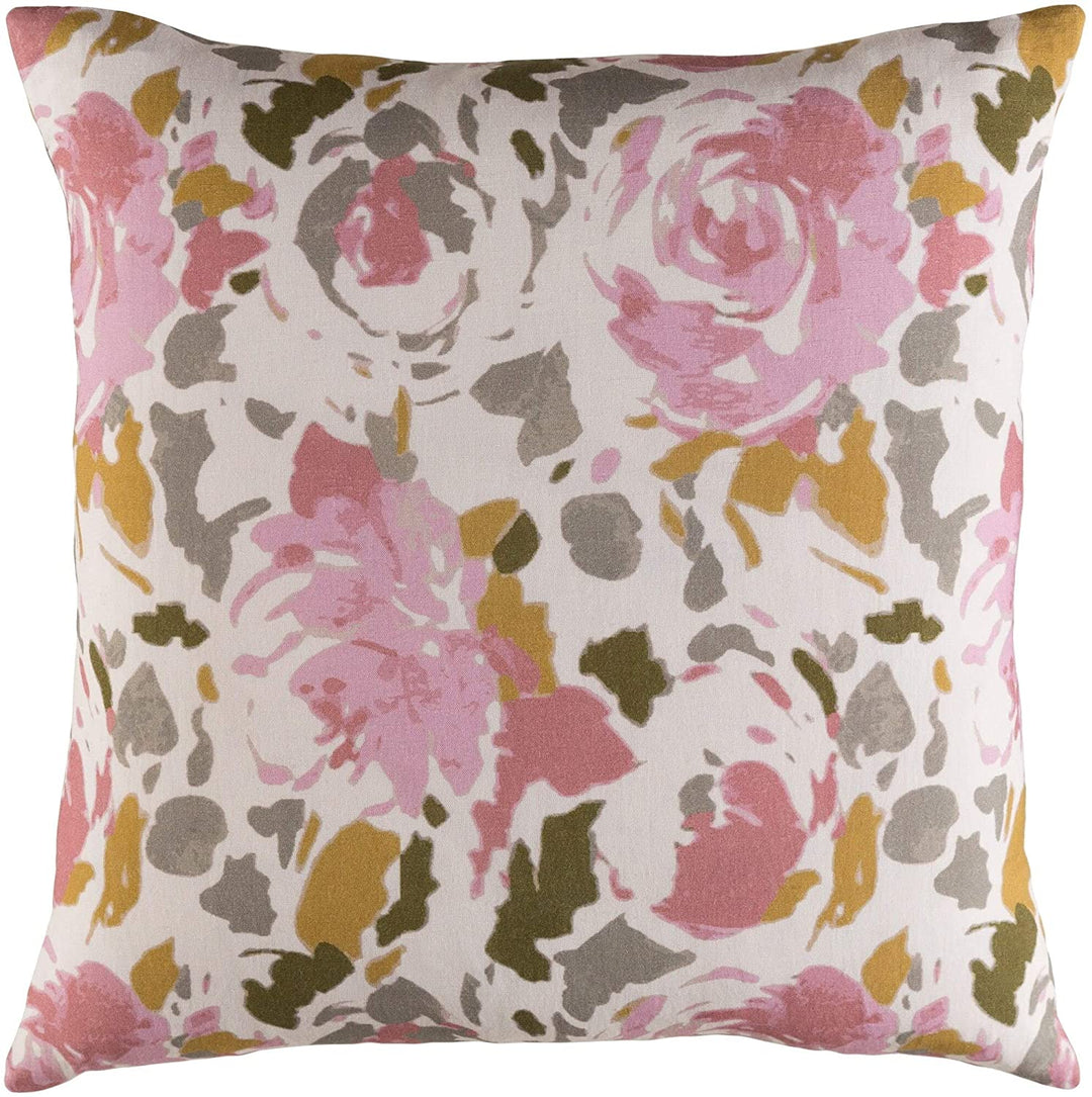 Decorative Pale Pink 22 inch Throw Pillow Cover Motif