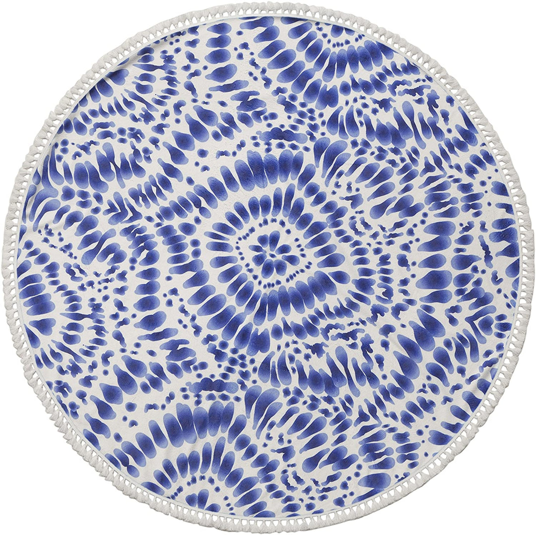 Indigo Turkish Cotton 60 inch Round Beach Towel 60 Inches